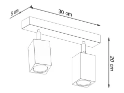 Lámparas de techo Zezu escandinavo de madera - 2 fuentes luminosas 4000K - L.30 x A.20 cm - roble
