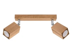 Lámparas de techo Zezu escandinavo de madera - 2 fuentes luminosas 4000K - L.30 x A.20 cm - roble