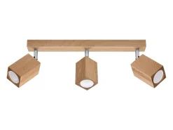 Lámparas de techo Zezu escandinavo de madera - 3 fuentes luminosas 3000K - L.45 x A.20 cm - roble