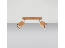 Lámparas de techo Zezu escandinavo de madera - 2 fuentes luminosas 3000K - L.30 x A.20 cm - roble