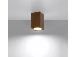 Lámparas de techo Zezu escandinavo de madera - 1 fuentes luminosas 4000K - L.6 x A.10 cm - roble