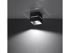 Lámparas de techo Zorbo moderno de aluminio - 1 fuentes luminosas 4000K - L.10 x A.10 cm - negro
