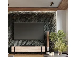 Lámparas De Techo Zuca Moderno De Acero/Madera - 2 Fuentes Luminosas - L.38 X A.14 Cm - Madera Negra