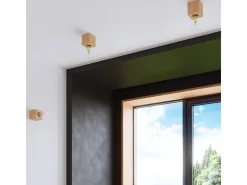 Lámparas de techo Zxina escandinavo de madera - 1 fuentes luminosas 4000K - L.10 x A.10 cm - madera natural