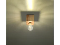 Lámparas de techo Zxina escandinavo de madera - 1 fuentes luminosas 4000K - L.10 x A.10 cm - madera natural