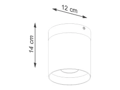 Lámparas de techo Zyn escandinavo de madera/aluminio - 1 fuentes luminosas 3000K - L.12 x A.14 cm - negro/madera natural