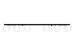 Lámparas de techo Zynfi moderno de acero/vidrio - 6 fuentes luminosas 3000K - L.120 x A.14,5 cm - negro
