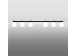 Lámparas de techo Zynfi moderno de acero/vidrio - 6 fuentes luminosas 3000K - L.120 x A.14,5 cm - negro