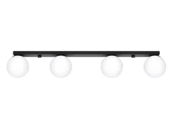 Lámparas de techo Zynfi moderno de acero/vidrio - 4 fuentes luminosas 3000K - L.88 x A.14,5 cm - negro