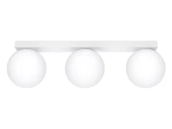 Lámparas de techo Zynfi moderno de acero/vidrio - 3 fuentes luminosas 4000K - L.50 x A.14,5 cm - blanco