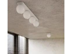 Lámparas de techo Zynfi moderno de acero/vidrio - 3 fuentes luminosas 4000K - L.50 x A.14,5 cm - blanco