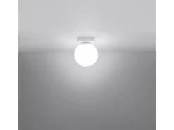 Lámparas de techo Zynfi moderno de acero/vidrio - 1 fuentes luminosas 4000K - L.12 x A.14,5 cm - blanco