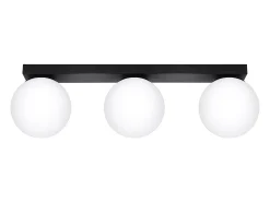 Lámparas de techo Zynfi moderno de acero/vidrio - 3 fuentes luminosas 3000K - L.50 x A.14,5 cm - negro