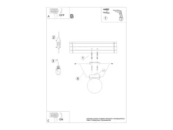 Lámparas de techo Zynfi moderno de acero/vidrio - 1 fuentes luminosas 3000K - L.12 x A.14,5 cm - negro