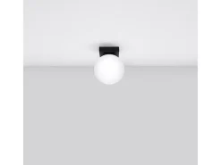Lámparas de techo Zynfi moderno de acero/vidrio - 1 fuentes luminosas 3000K - L.12 x A.14,5 cm - negro