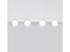 Lámparas de techo Zynfi moderno de acero/vidrio - 4 fuentes luminosas 3000K - L.88 x A.14,5 cm - blanco