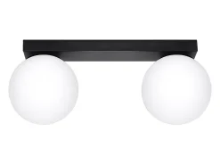 Lámparas de techo Zynfi moderno de acero/vidrio - 2 fuentes luminosas 4000K - L.34,5 x A.14,5 cm - negro
