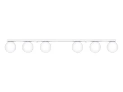 Lámparas de techo Zynfi moderno de acero/vidrio - 6 fuentes luminosas 4000K - L.120 x A.14,5 cm - blanco