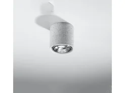 Lámparas de techo Zynko industrial de concreto - 1 fuentes luminosas 3000K - L.14 x A.14 cm - gris