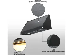 Lámparas solares NETTLIFE para exteriores - 2 apliques solares LED de pared para exteriores, 3000 K, blanco cálido