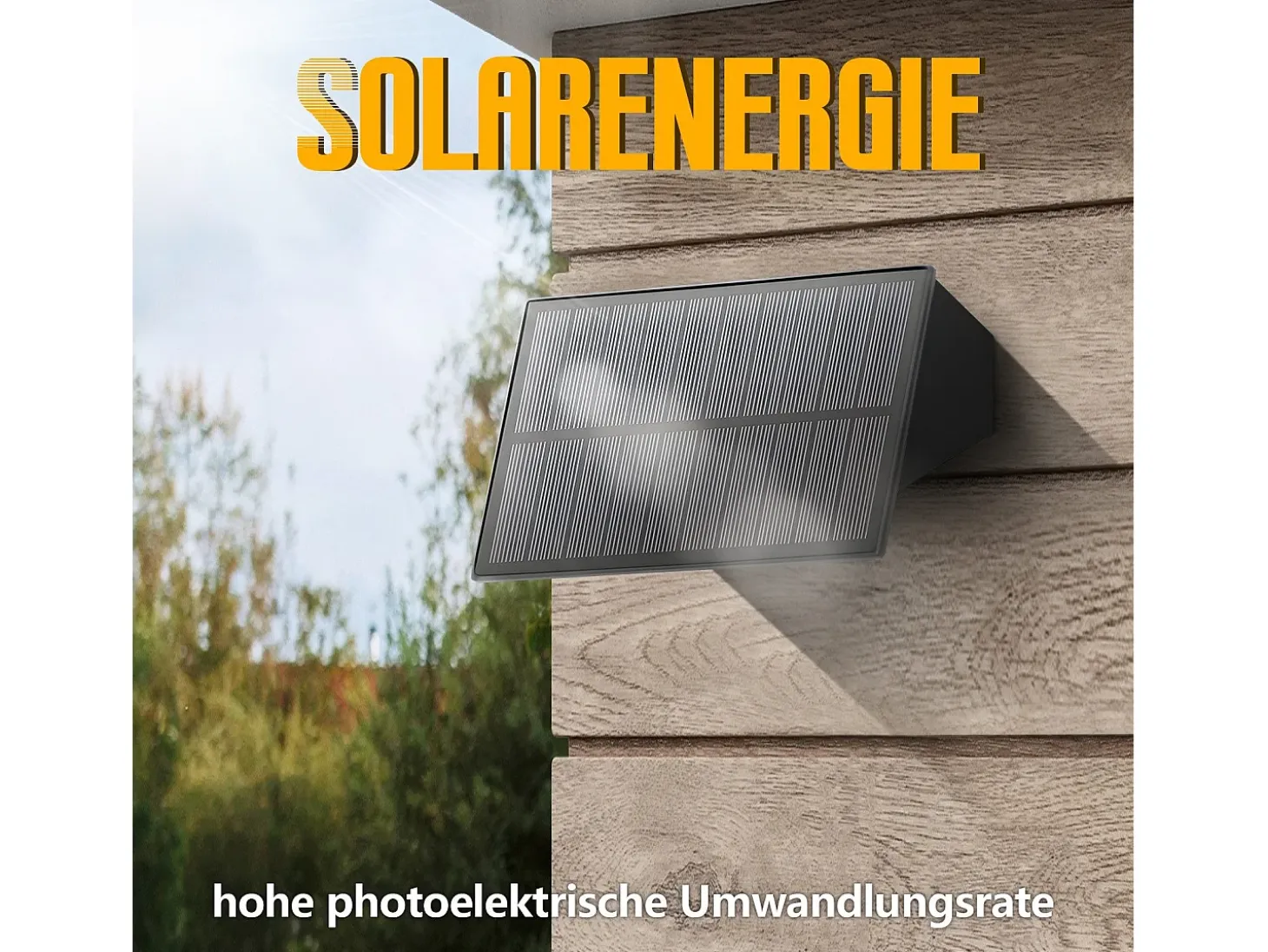 Lámparas solares NETTLIFE para exteriores - 4 apliques solares de pared para exteriores, luz blanca cálida