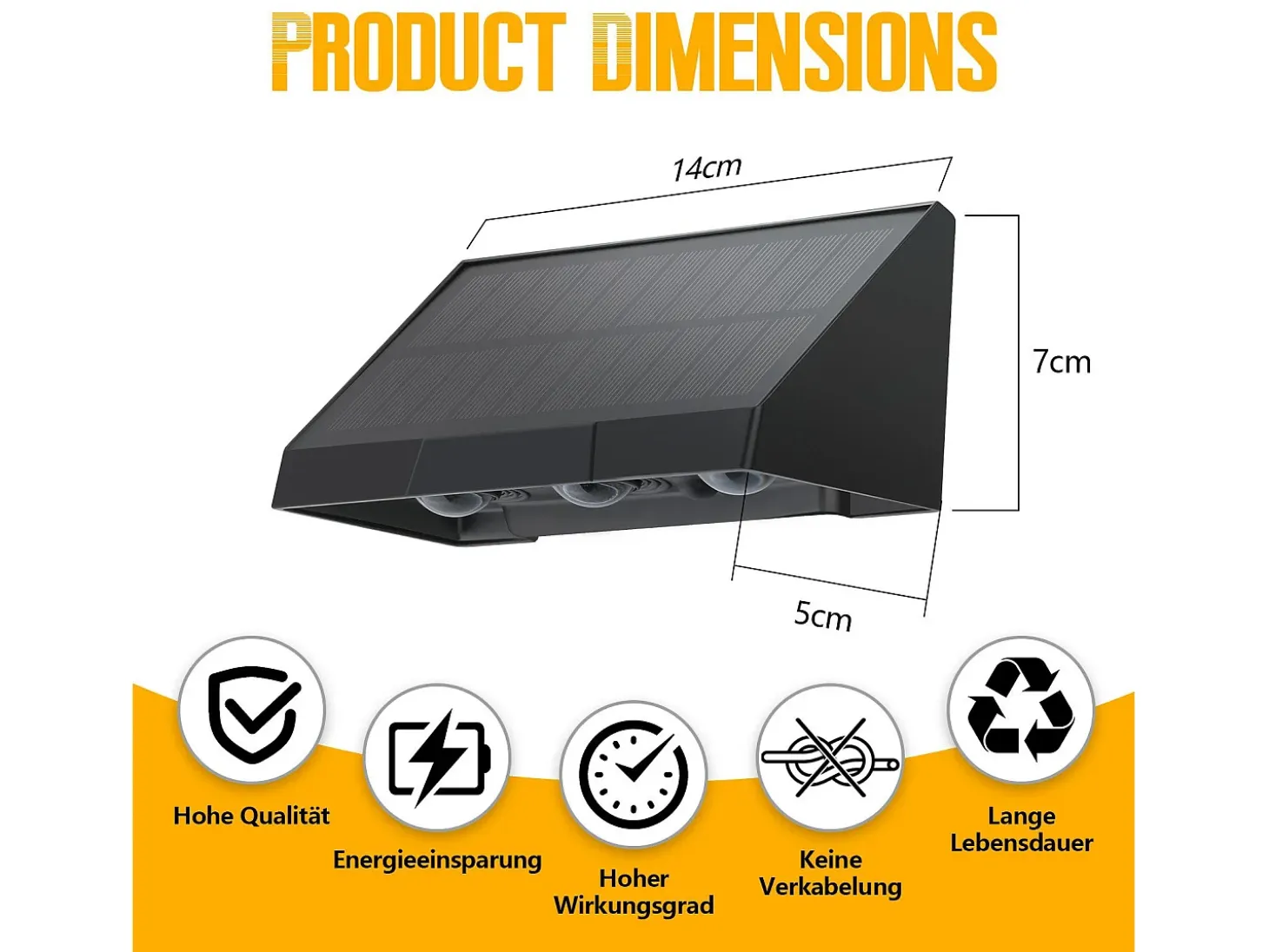 Lámparas solares NETTLIFE para exteriores - Aplique solar de pared para exteriores luces LED de pared para exteriores blanco cálido de 3000 K 2 modos