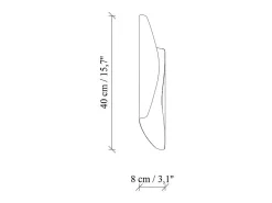 Lote de 2 apliques de pared de metal dorado - Alt. 40 x P 11 cm - Alt. 40 x P 11 cm - LYNOR