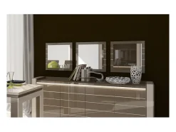 Lote de 3 espejos cuadrados LINA capuchino y blanco crema - 60 cm