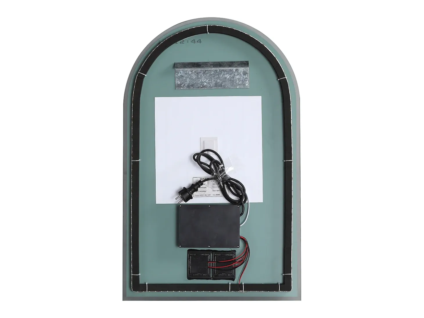 Lote de 2 espejos de baño en arco antivaho con luces LED, Ancho 50 cm, ARCADI