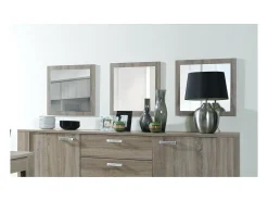 Lote de 3 espejos 60x60 cm - Colección FARRA - Color roble Dab Canyon