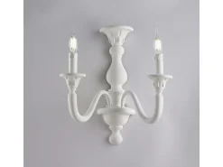 Lucca Aplique de madera shabby blanco 2 luces .35 P.21 BL271-AP2-BCO