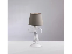 Lucy - Lámpara de mesa Shabby de hierro lacado blanco 1 luz Al.35 - Ø16 - BL184-LT-BCO