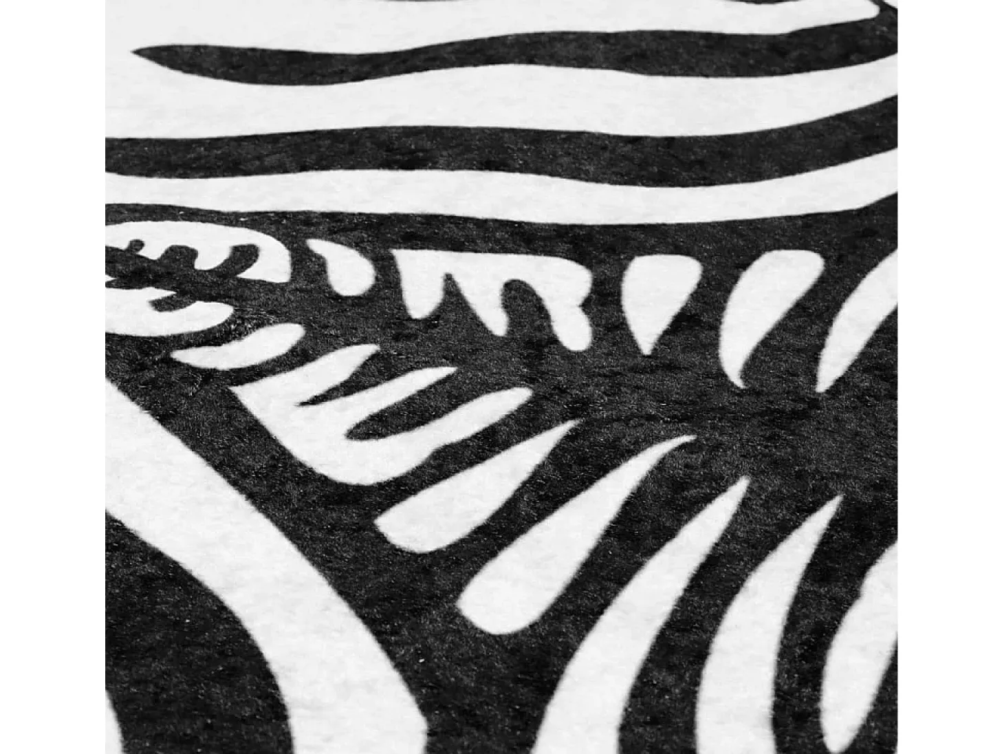 Luut Alfombra lavable antideslizante cebra blanco y negro 120x170 cm