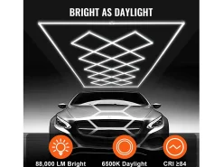 Luz de Garage SucceBuy a LED 88 000 lm DIY Bright 14 Plafón Cuadrado para Auto