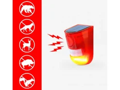 Luz LED con sirena intermitente y sensor antirrobo de energía solar Detector