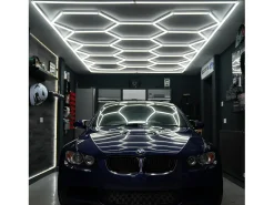 Luz LED hexagonal 14 luces y borde Detalle del coche Garaje Taller Gimnasio Panal