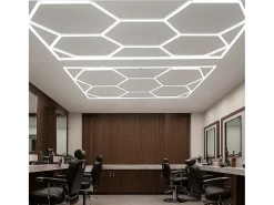 Luz LED hexagonal 10 panales y borde Detalle del coche Garaje Taller Gimnasio Panal