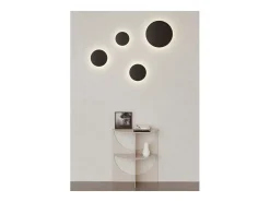 Mac Mini Wall - Aplique LED de pared negro de 6 W con interruptor CCT, 2700-3200-4000 K, aluminio, aplique de pared de 360 grados - Beneito & Faure