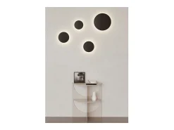 Mac Wall Negro - Aplique LED de pared de 15 W con interruptor CCT, 2700 K/3200 K/4000 K, aluminio, aplique de pared de 360 grados - Beneito & Faure