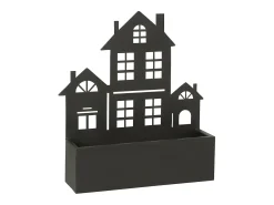 Maceta colgante en forma de casa de metal negro L40*l10*H47cm