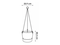 Maceta colgante exterior Ø 24 x Alto 20 cm - Blanco