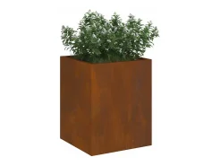Maceta para Jardín | Jardinera | Macetero Marrón 32 x 32 x 40 cm Acero Envejecido