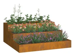 Maceta para Jardín | Jardinera | Macetero Oxidado 90 x 90 x 35 cm Acero oxidado