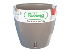 Maceta redonda de plástico Ø 46 cm - 49 L - Taupe