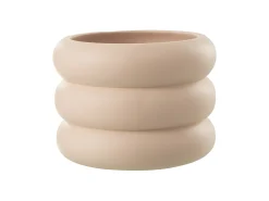 Macetero de cemento beige de 23x23x17 cm