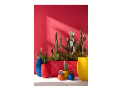 Macetero de cerámica azul 28*25*55 cm