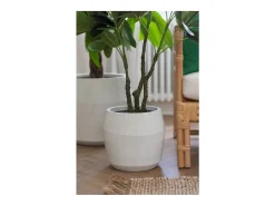 Macetero de cerámica blanco 50.5x50.5x49.5 cm (juego de 3)