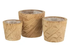 Macetero de madera natural 20x20x17 cm