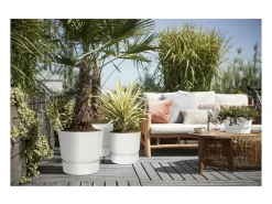 Macetero redondo 30 - Exterior Ø 29,5 x 27,8 cm - Blanco