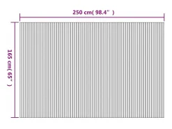Mampara de bambú natural 250x165 cm